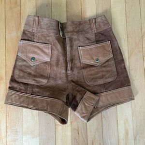Zig Zag San Fransisco Vintage Suede Leather Shorts Women's 7-8 Western Wear 70s